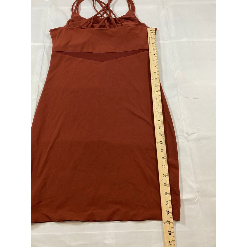 Athleta Hyper Focused Bra Dress Powervita Rust Strappy Back Mini‎ Dress Medium - Picture 8 of 13